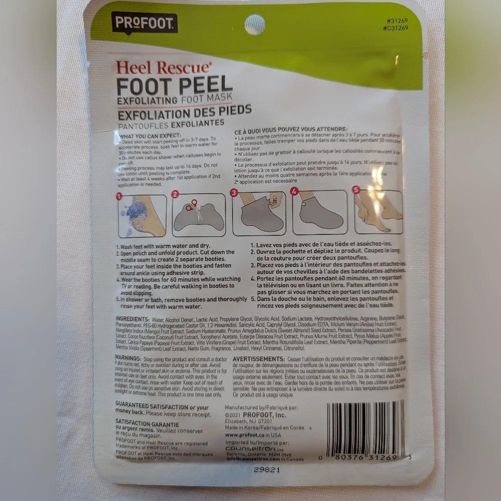Set Of 3 Heel Rescue Foot Peel Exfoliating Foot Mask Brand New Sealed